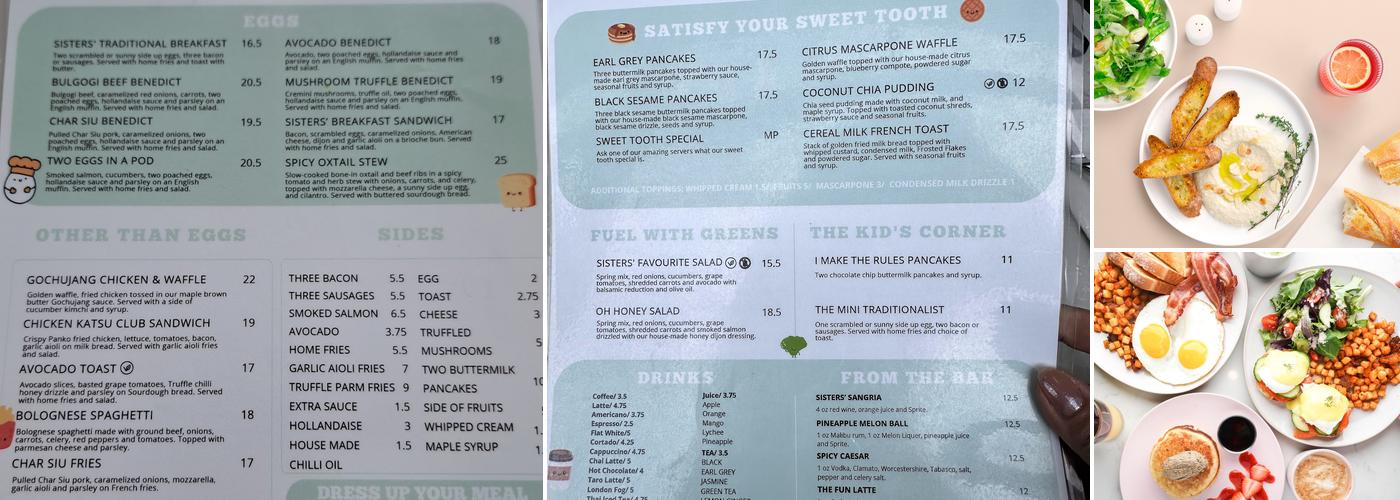Sisters & Co Markham Menu