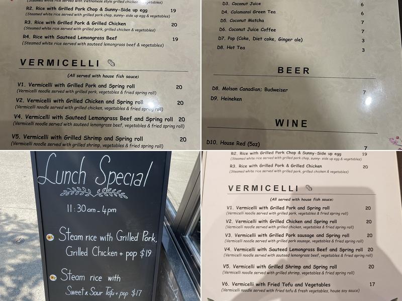 Nang Saigon Menu