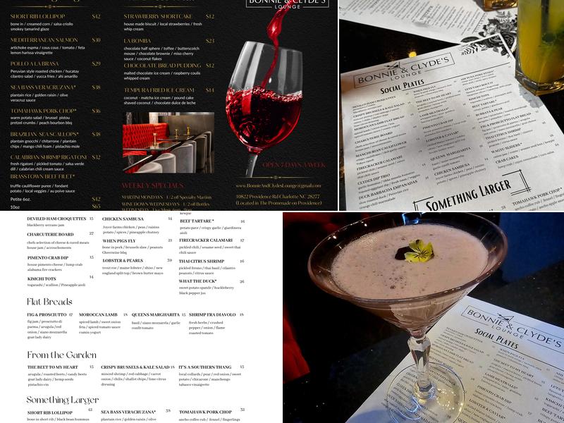 Bonnie & Clyde’s Lounge Menu