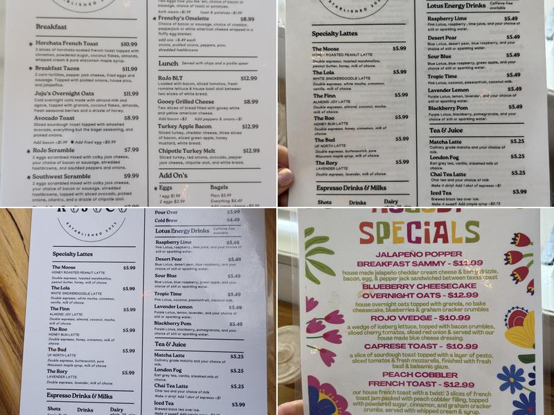 RoJo Coffee Co. Menu