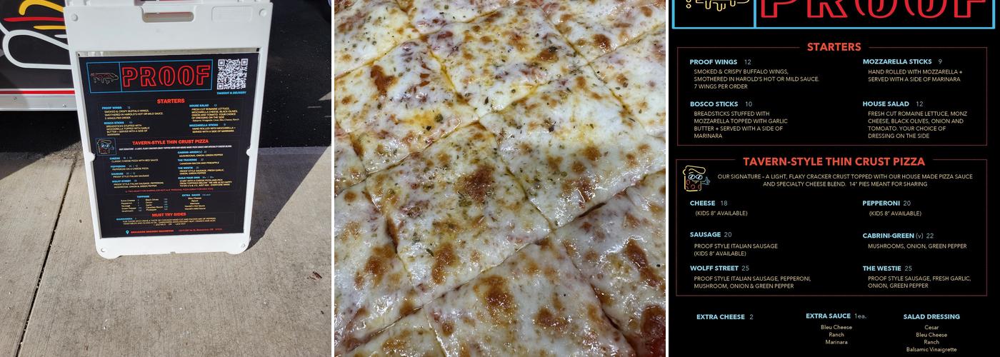 Proof Pizza Menu