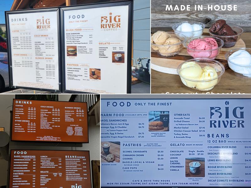 Big River Coffee Menu