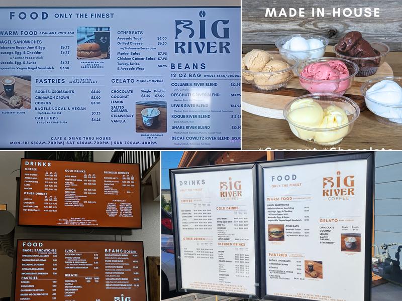 Big River Coffee Menu