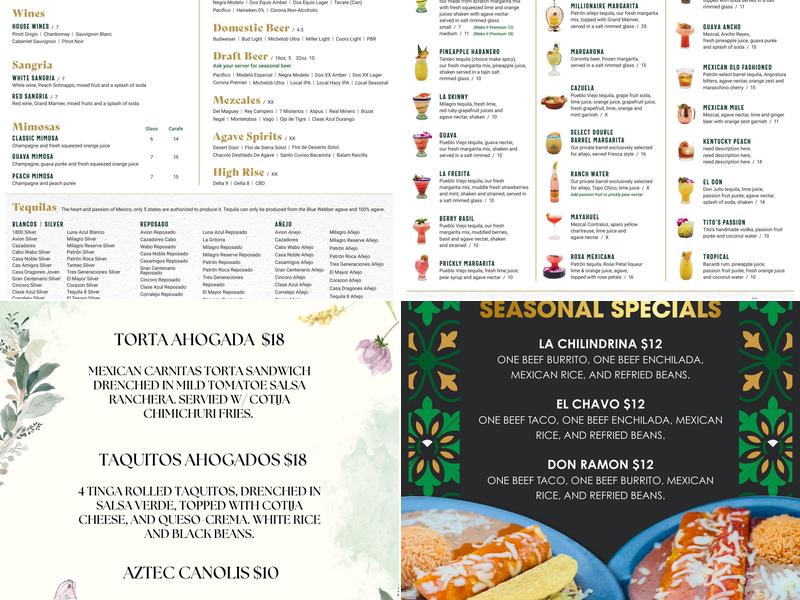 Añejo Tacos & Tequila Menu