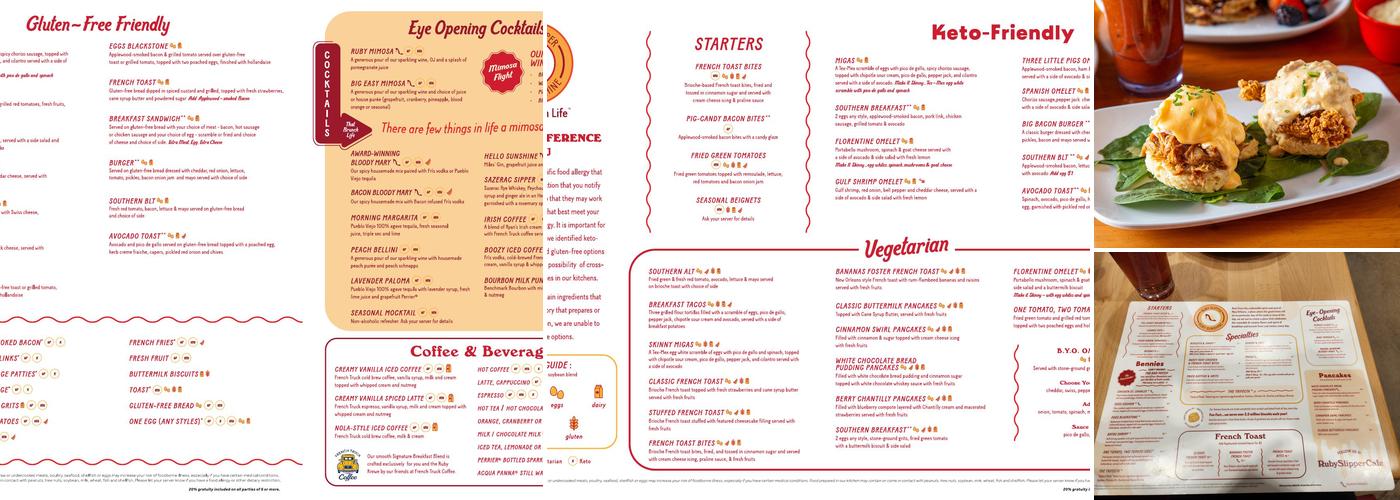 Ruby Sunshine Menu