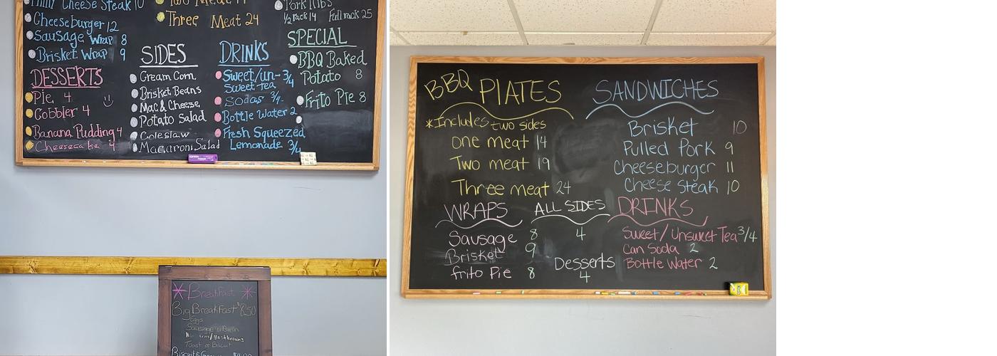Panhandle BBQ Menu