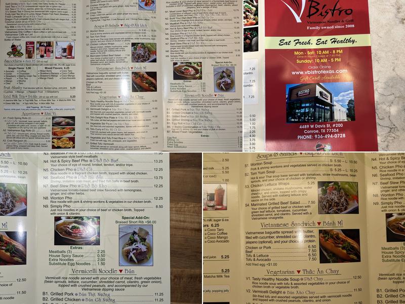 V Bistro - Vietnamese Noodles & Grill Menu