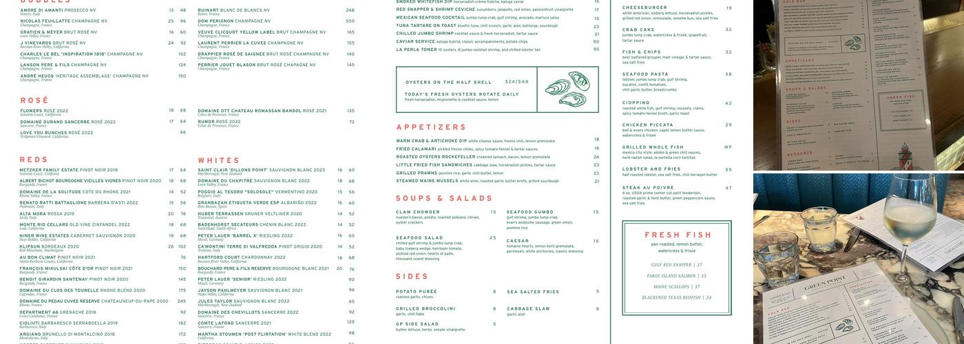 Green Point Seafood and Oyster Bar Menu