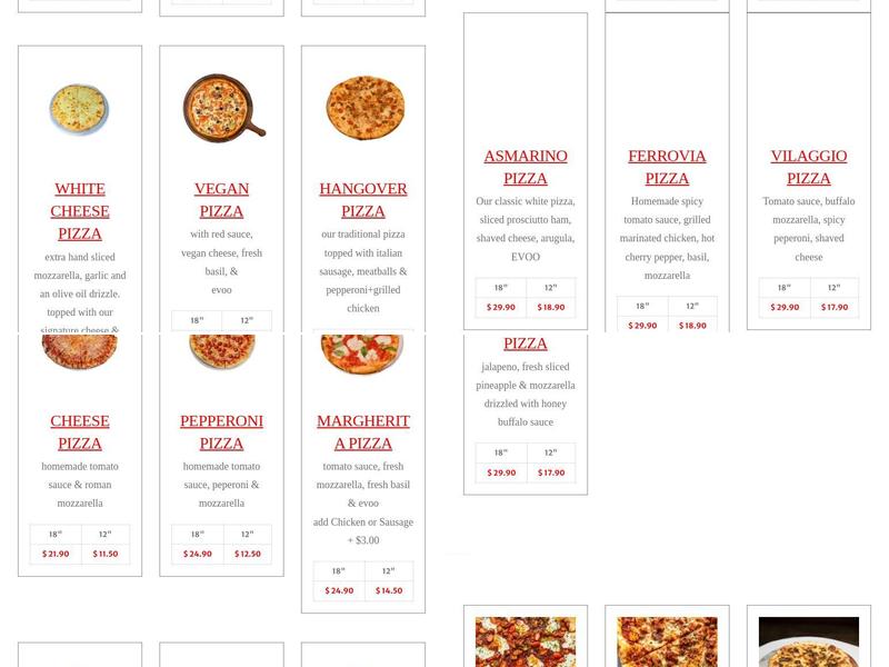 MINYA'S PIZZA Menu