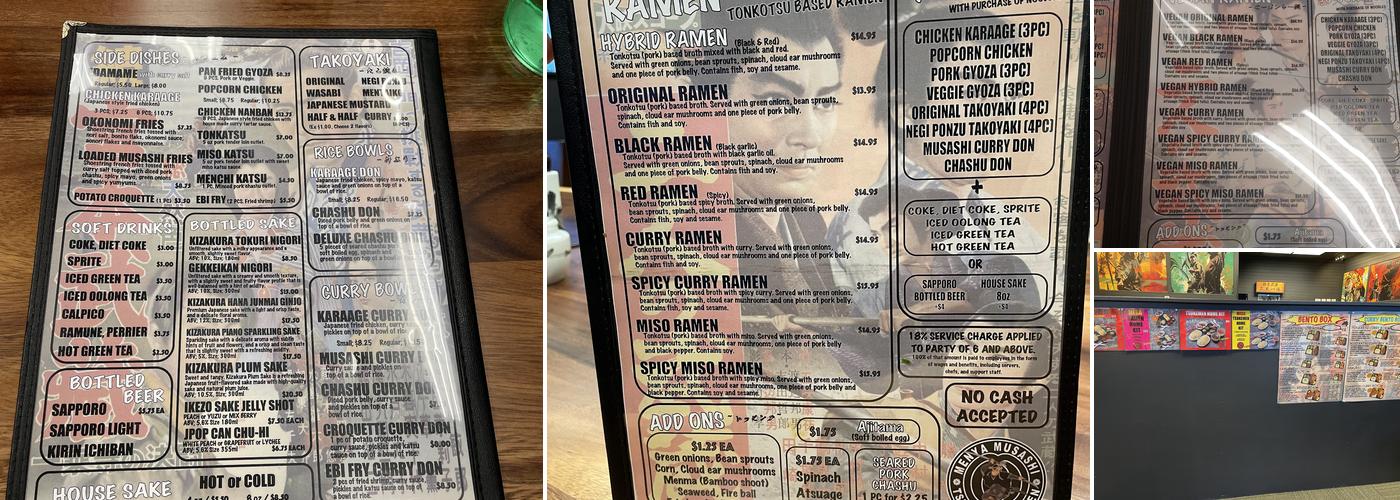 Menya Musashi Tsukemen & Ramen (Federal Way) Menu