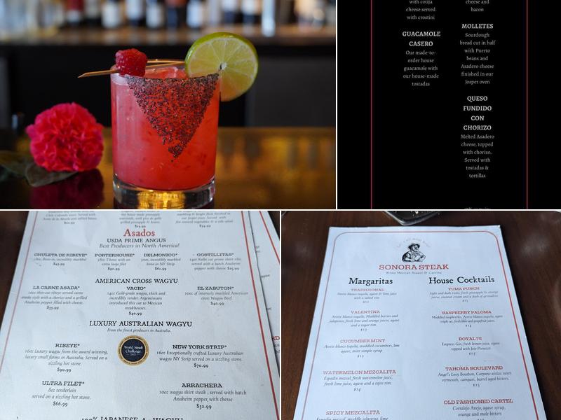Sonora Steak Menu
