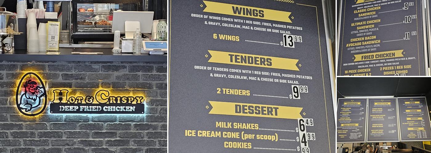 Hot and crispy chicken Menu