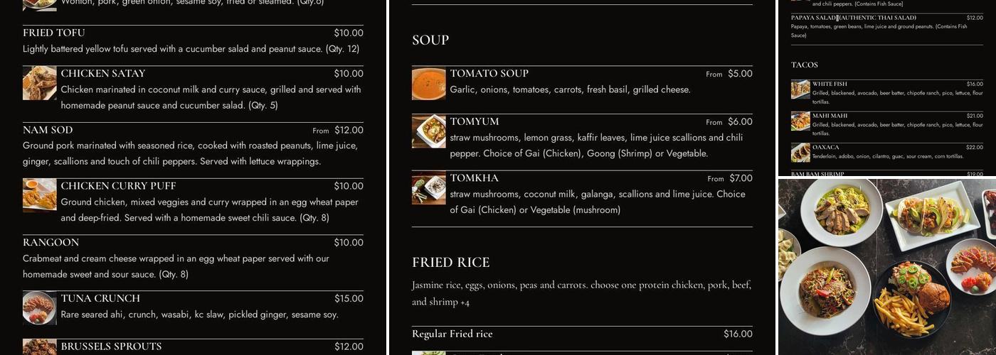 MAD elephant Menu