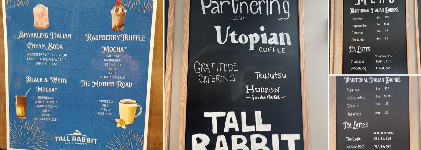 Tall Rabbit Cafe + Community Menu