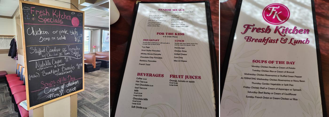 Fresh Kitchen Breakfast and Lunch Menu