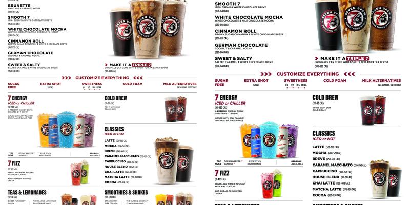 7 Brew Coffee Menu