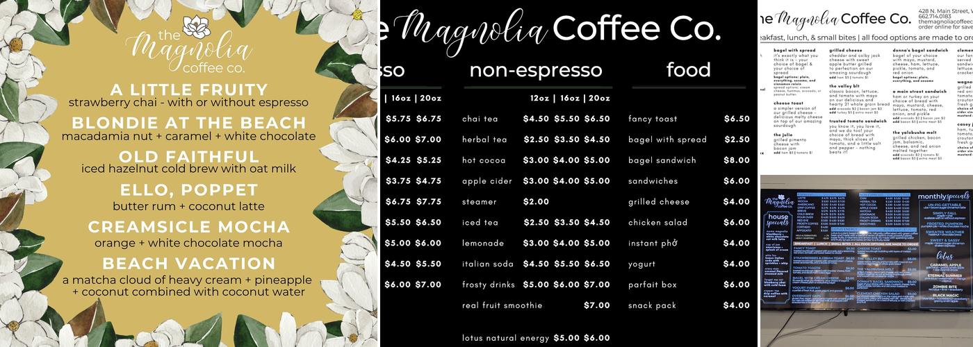 The Magnolia Coffee Co. Menu