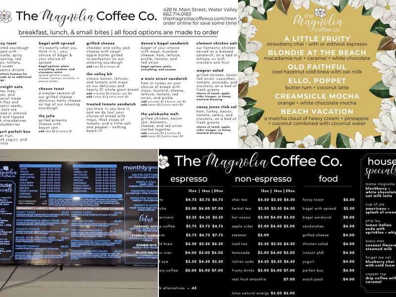 The Magnolia Coffee Co. Menu