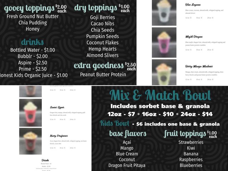 Simply Bowls Menu