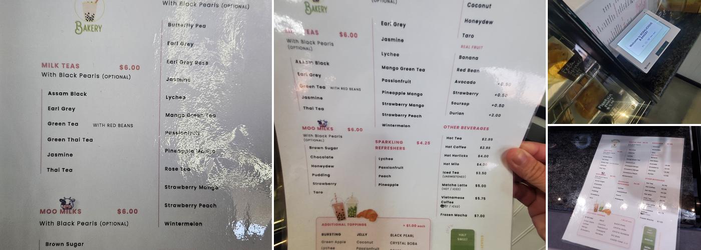 Bobalicious & Bakery Menu