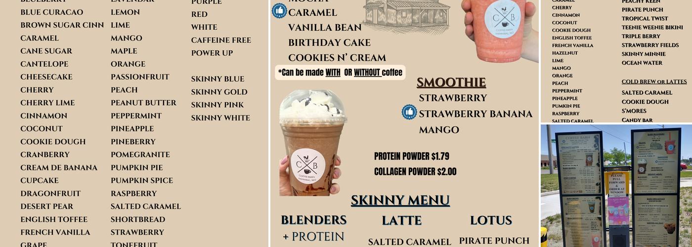 Coffee Barn Menu