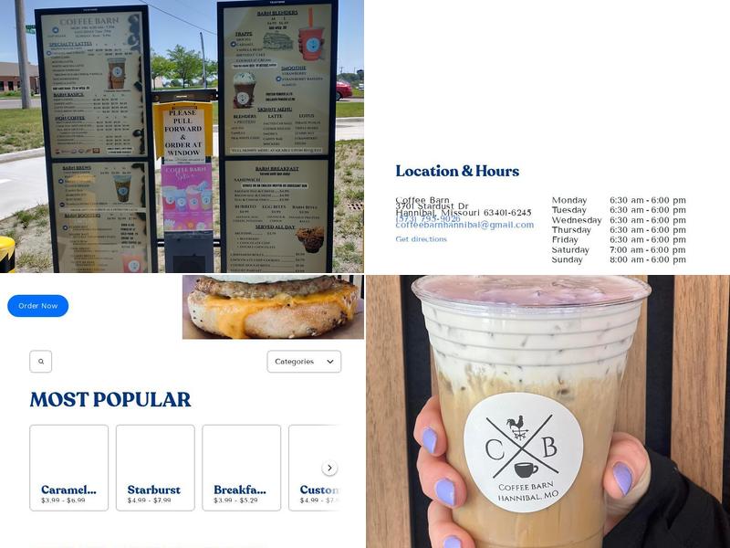 Coffee Barn Menu