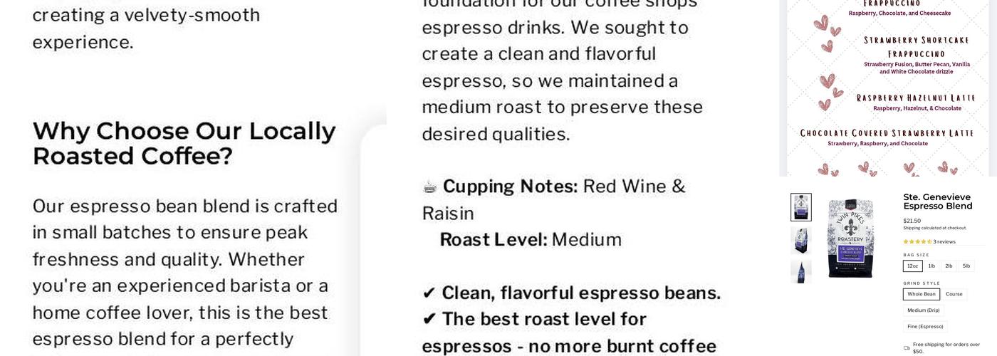 Twin Pikes Roastery Menu
