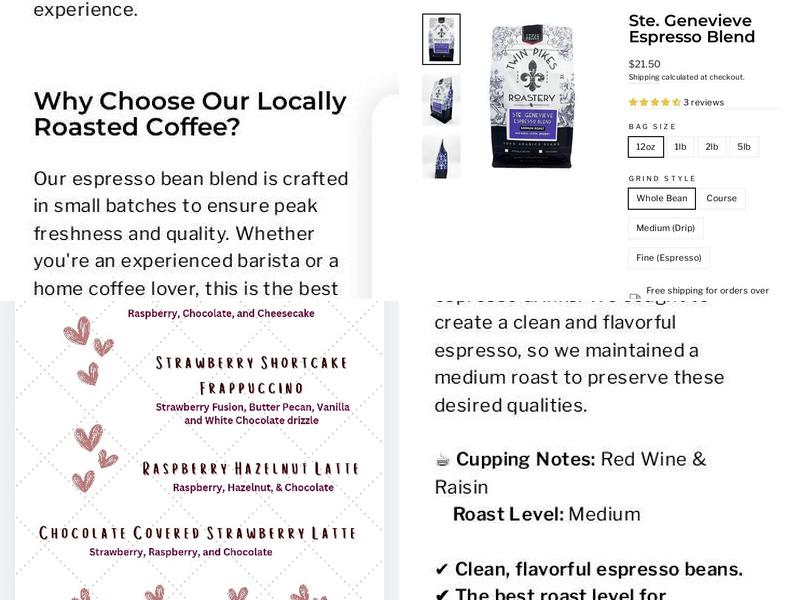 Twin Pikes Roastery Menu