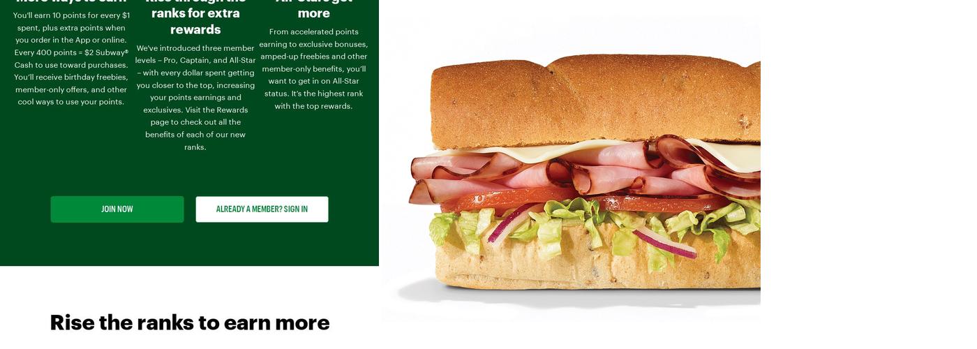 Subway Menu
