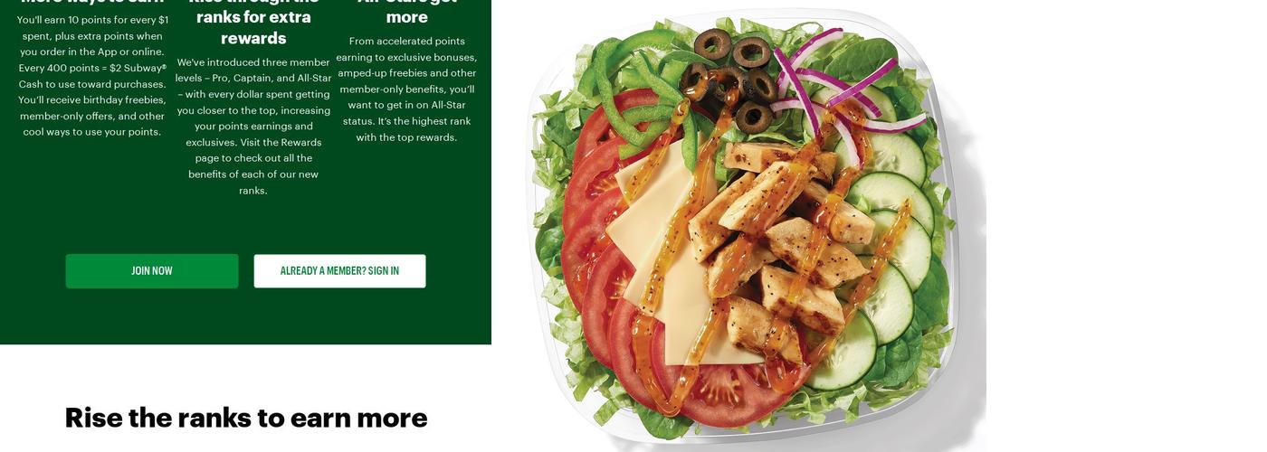 Subway Menu
