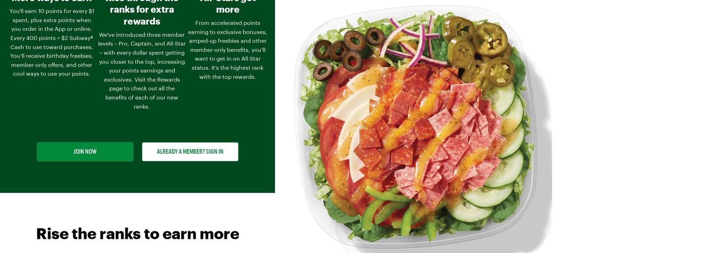 Subway Menu