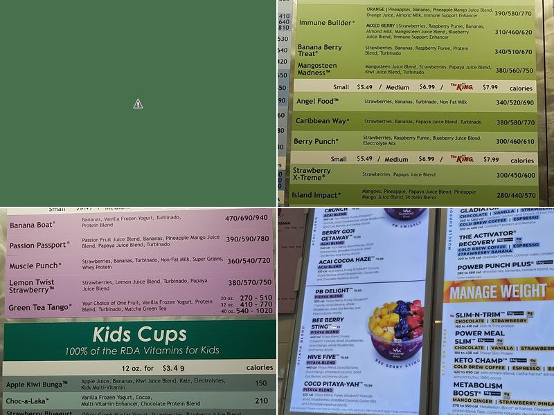 Smoothie King Menu