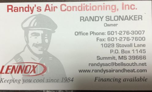 Randy's Air Conditioning Inc 1029 Stovall Ln, Summit Mississippi 39666