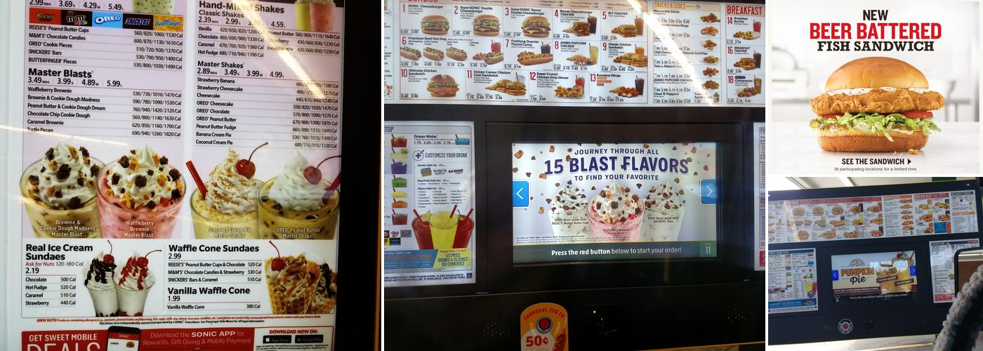 Sonic Drive-In Menu