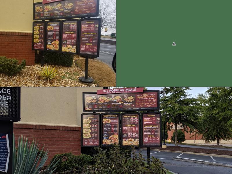 Zaxbys Chicken Fingers & Buffalo Wings Menu
