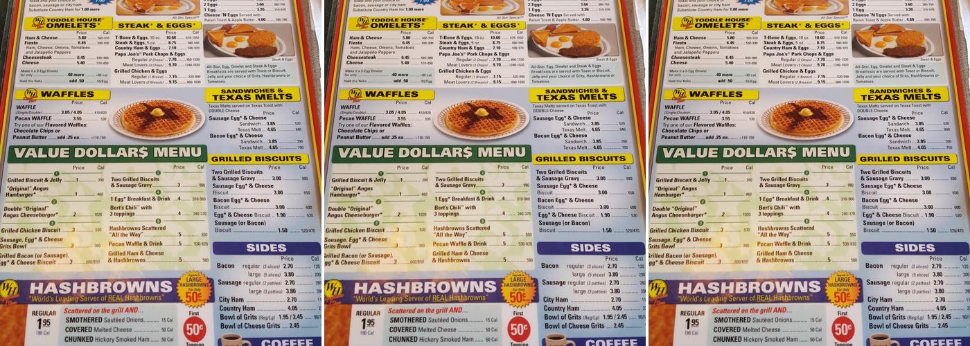 Waffle House Menu