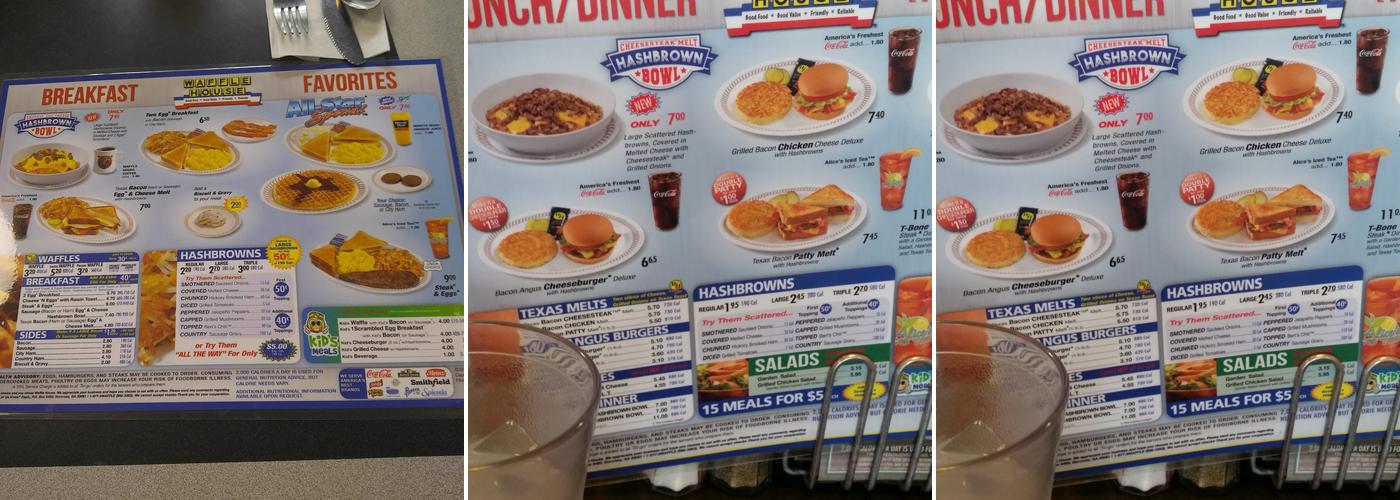Waffle House Menu