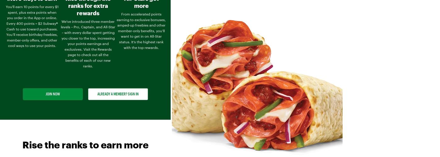 Subway Menu