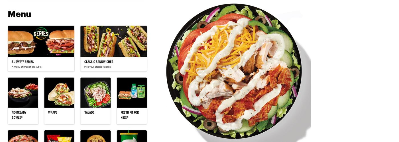 Subway Menu