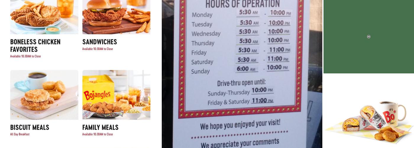 Bojangles Menu