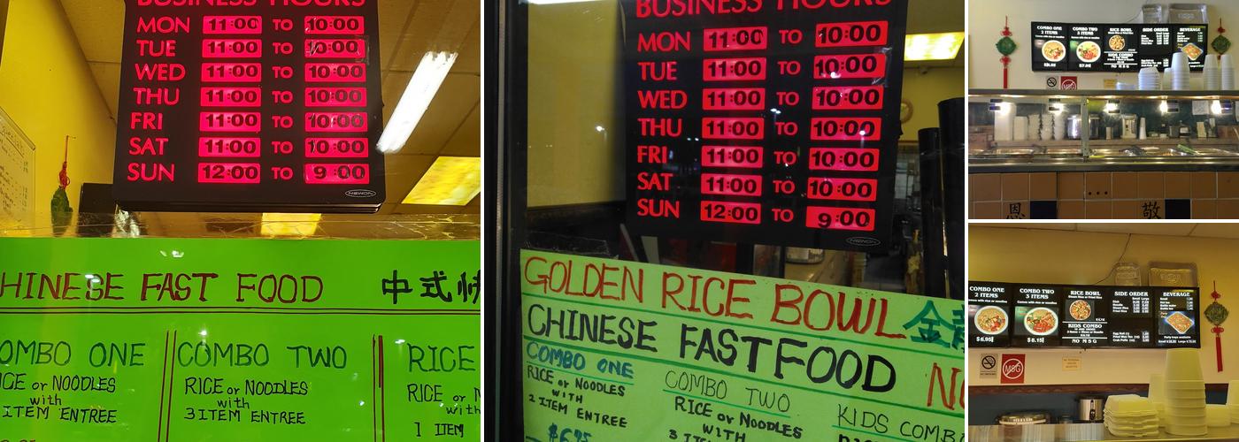 Golden Rice Bowl Menu