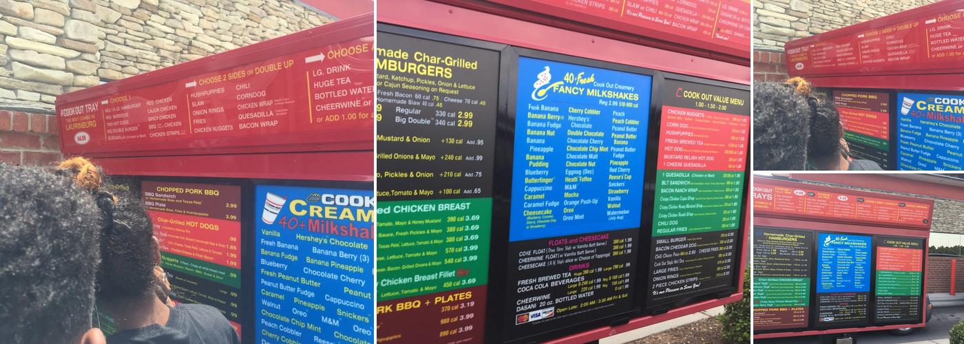 Cook Out Menu