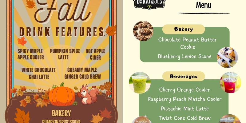 PrintWithMe Print Kiosk at Barriques - West Wash Menu