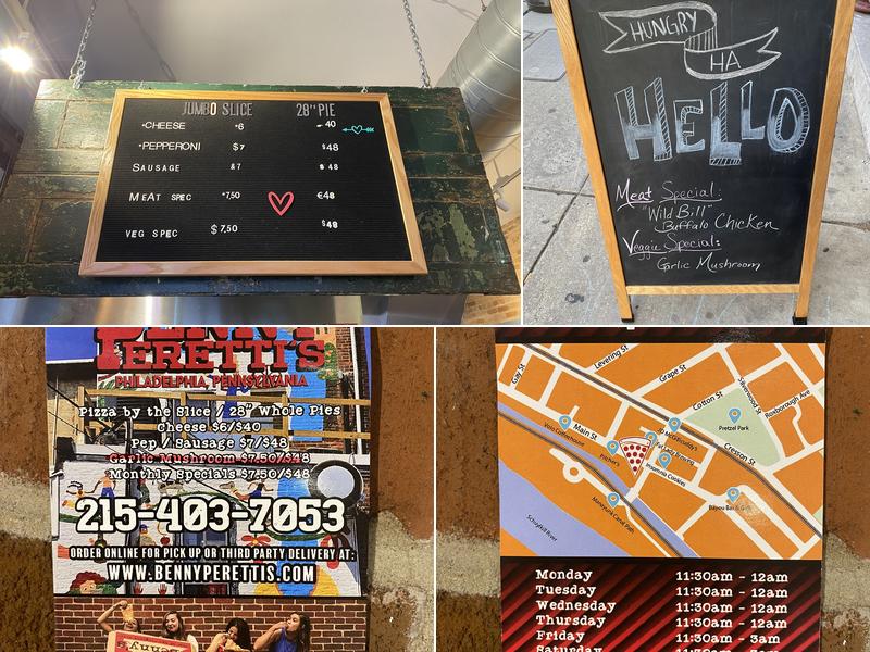 Benny Peretti's Menu