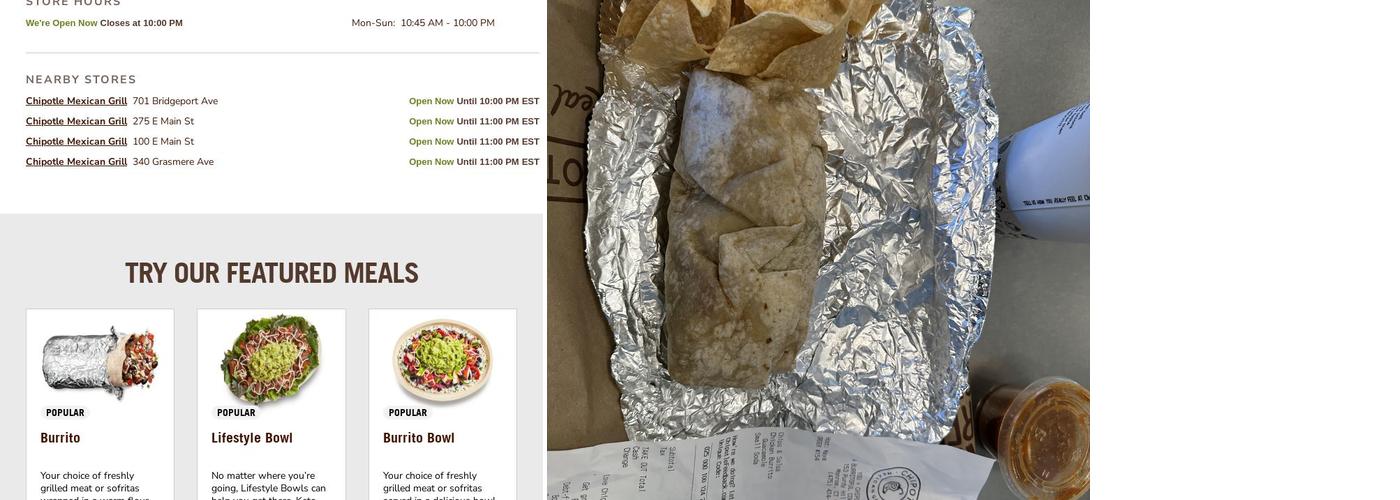 Chipotle Mexican Grill Menu