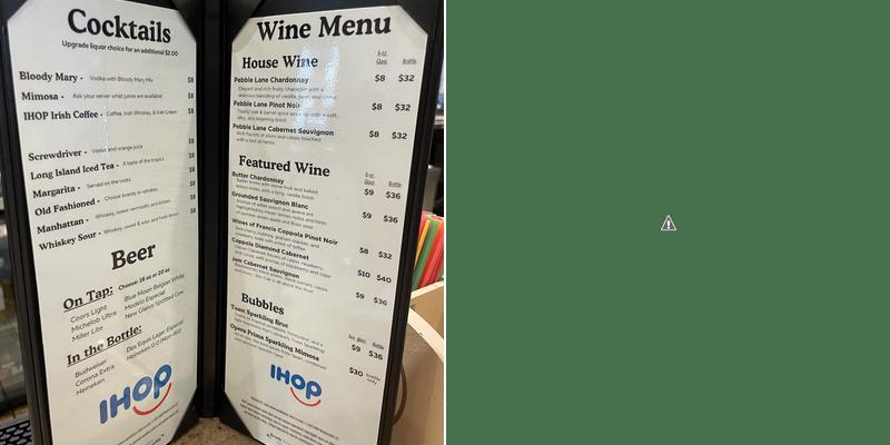 IHOP Menu