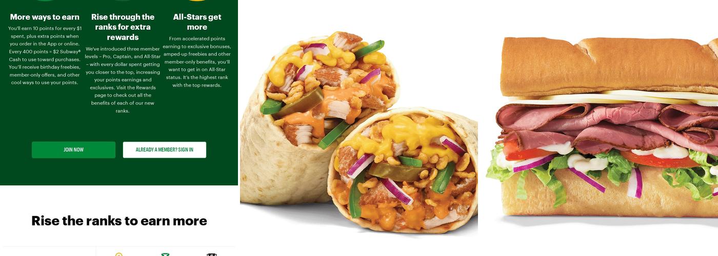 Subway Menu