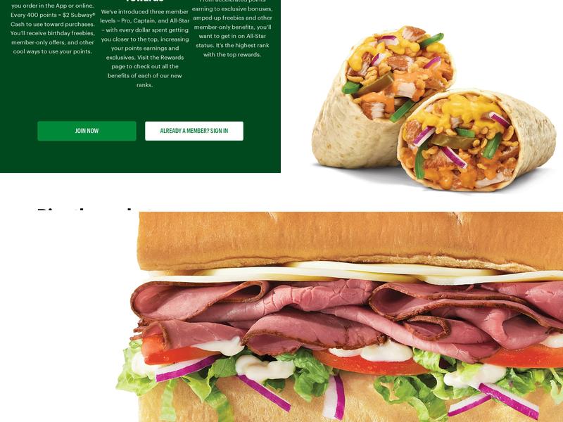 Subway Menu