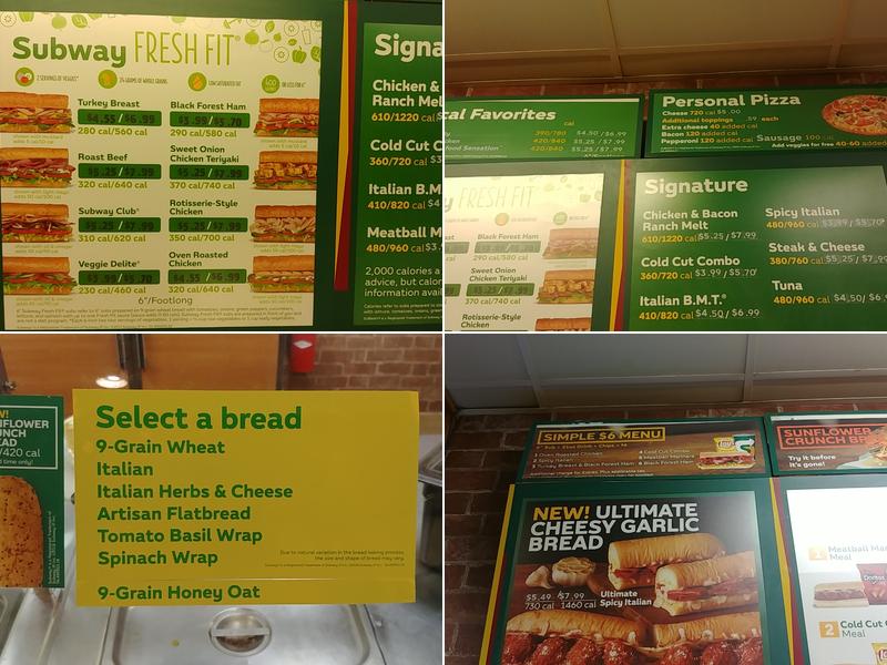 Subway Menu