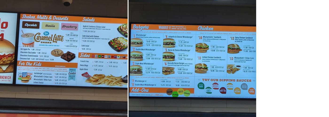 Whataburger Menu